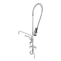 Stainless Steel ULTRARINSE PRU w/ Single Hole Faucet, Quarter-Turn Cerama w/ Check Vales, Lever Handles, ADF w/ 12" Swing Nozzle & 10" ULTRARINSE 1.5 GPM Sprayer Arm, 1.15 GPM Spray Valve & G1/2 Female Inlets