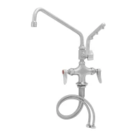 Stainless Steel ULTRARINSE Single Hole Deck Mount Mixing Faucet,  12" Swing Nozzle, 10" 1.5 GPM Sprayer Arm, Quarter-Turn Eterna Cartridge w/ Spring Checks, Lever Handles & 18" Stainless Steel Flexible Inlets